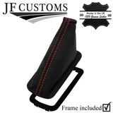 RED STITCH LEATHER AUTO GEAR + PLASTIC FRAME FITS VAUXHALL ZAFIRA A 98-04