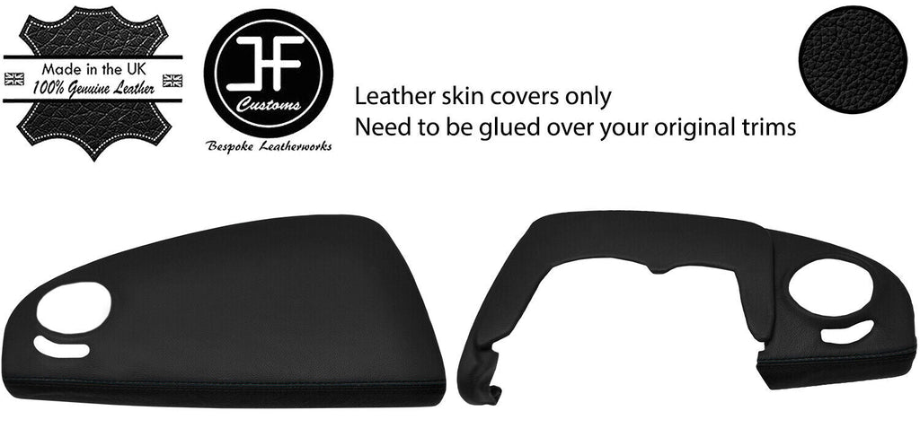 BLACK BLACK 2 TONE TOP DASHBOARD TRIM LEATHER COVERS FOR SMART ROADSTER 03-05