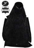 BLACK STITCHING MANUAL PU SUEDE GEAR GAITER FITS NISSAN SKYLINE R33 1993-1998
