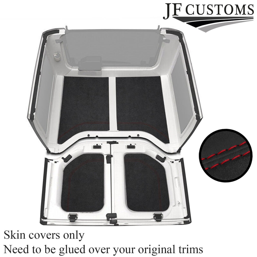 D RED STITCH D GREY LUXE SUEDE HEADLINER COVER FITS JEEP WRANGLER JK 11-17 2 DR