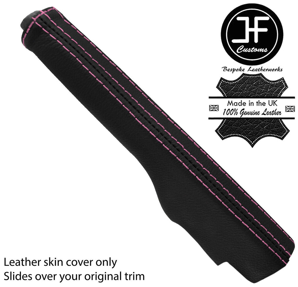 PINK STITCH TOP GRAIN LEATHER HANDBRAKE GAITER FOR VW GOLF MK5 MK6 2004-2013