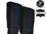 BLUE STITCH 2X SEAT BELT REAL LEATHER COVERS FITS BMW MINI R50 R52 R53 01-06