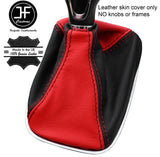 BLACK & RED TOP GRAIN LEATHER GEAR GAITER FITS VAUXHALL OPEL INSIGNIA 2008-16