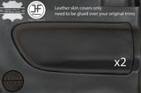 BROWN STITCH 2X REAR DOOR CARD INSERT LEATHER COVER FOR HONDA PRELUDE MK4 92-96