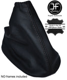 BLACK STITCHING MANUAL LEATHER GEAR GAITER FITS NISSAN MICRA K13 2011-2015
