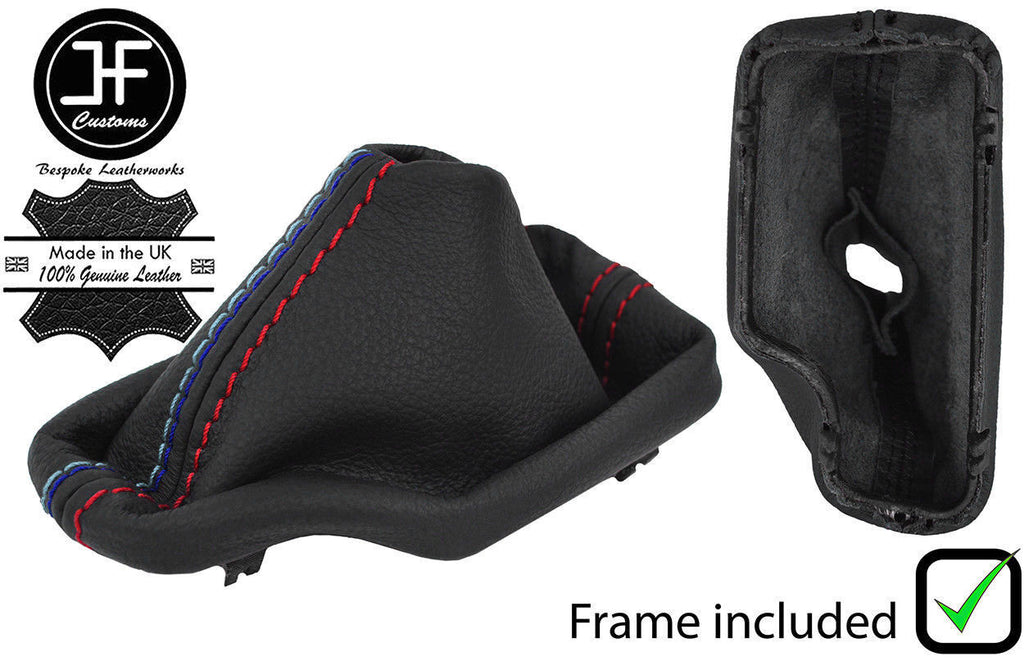 RED & TRI STITCH LEATHER GEAR GAITER + PLASTIC FRAME FOR BMW Z3 95-02 AUTOMATIC