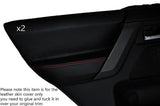 RED STITCH 2X REAR DOOR CARD SKIN COVERS FITS LAND ROVER FREELANDER 2 06-14