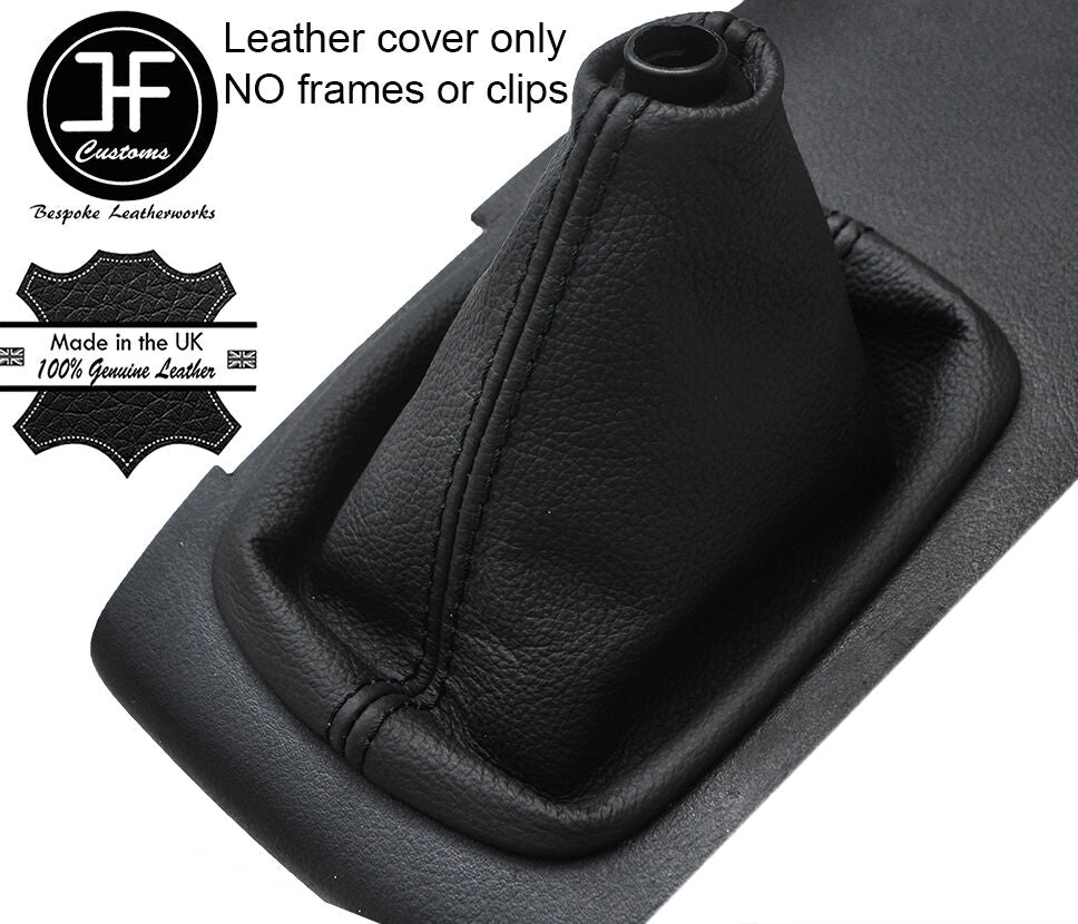 BLACK STITCH TOP GRAIN REAL LEATHER MANUAL GEAR GAITER FOR AUDI A6 C5 1998-2004