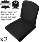 RED STITCH 2X REAR SEAT LEATHER COVERS FITS DEFENDER 90 110 1983-06 STYLE 2