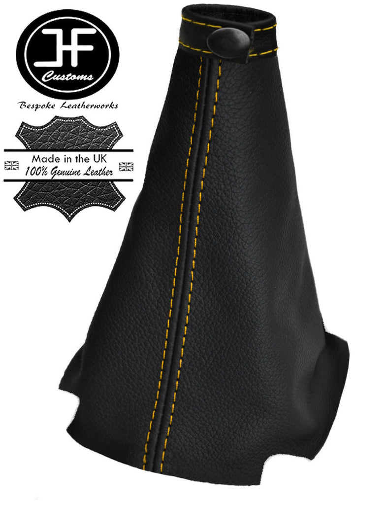 YELLOW STITCH REAL LEATHER GEAR GAITER COVER FITS KIA SEDONA CARNIVAL 06-14