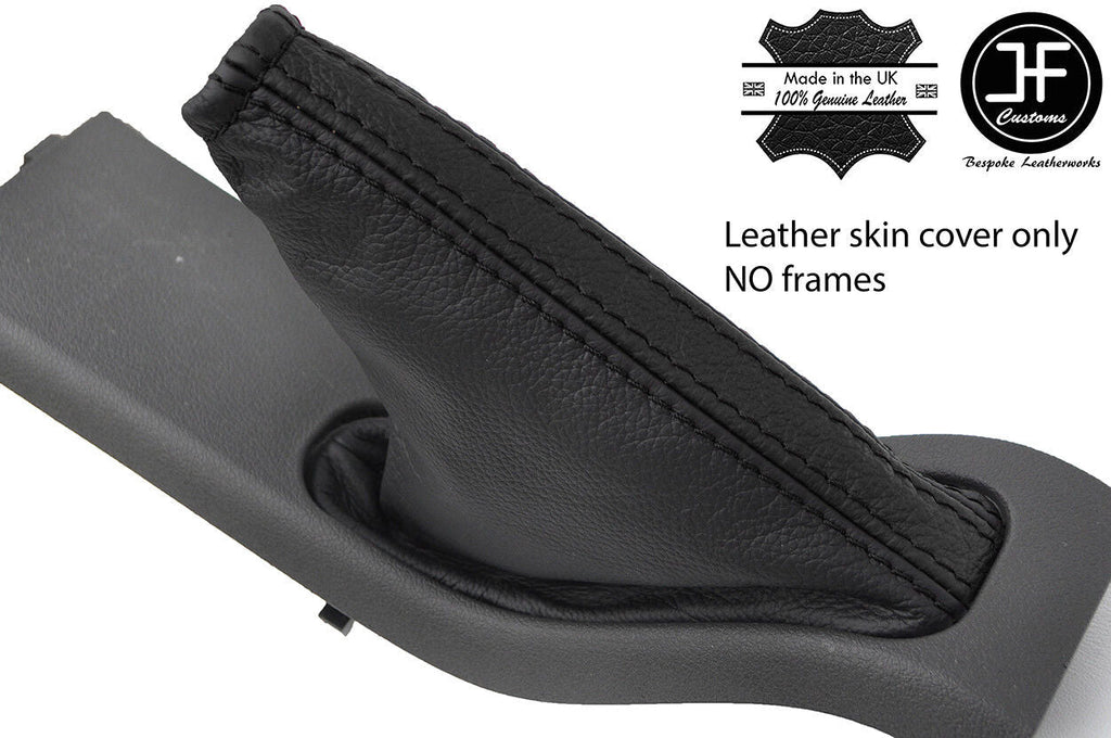 BLACK BLACK STRIPE TOP GRAIN LEATHER HANDBRAKE GAITER FOR FORD FOCUS MK2 08-11
