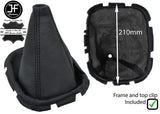 BLACK STITCH LEATHER GEAR GAITER +PLASTIC FRAME 210mm FITS NISSAN NAVARA 06-12