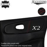 RED STITCH 2X REAR DOOR CARD LEATHER COVERS FITS MITSUBISHI EVO 1 2 3 I II III