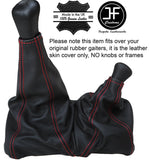 RED STICH FULL LEATHER GEAR GAITER FITS LAND ROVER DEFENDER 07-16 OVER RUBBER
