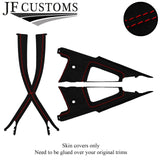 RED STITCH SUEDE+LEATHER COVERS FOR FORD MUSTANG 05-09 COUPE INTERIOR KIT