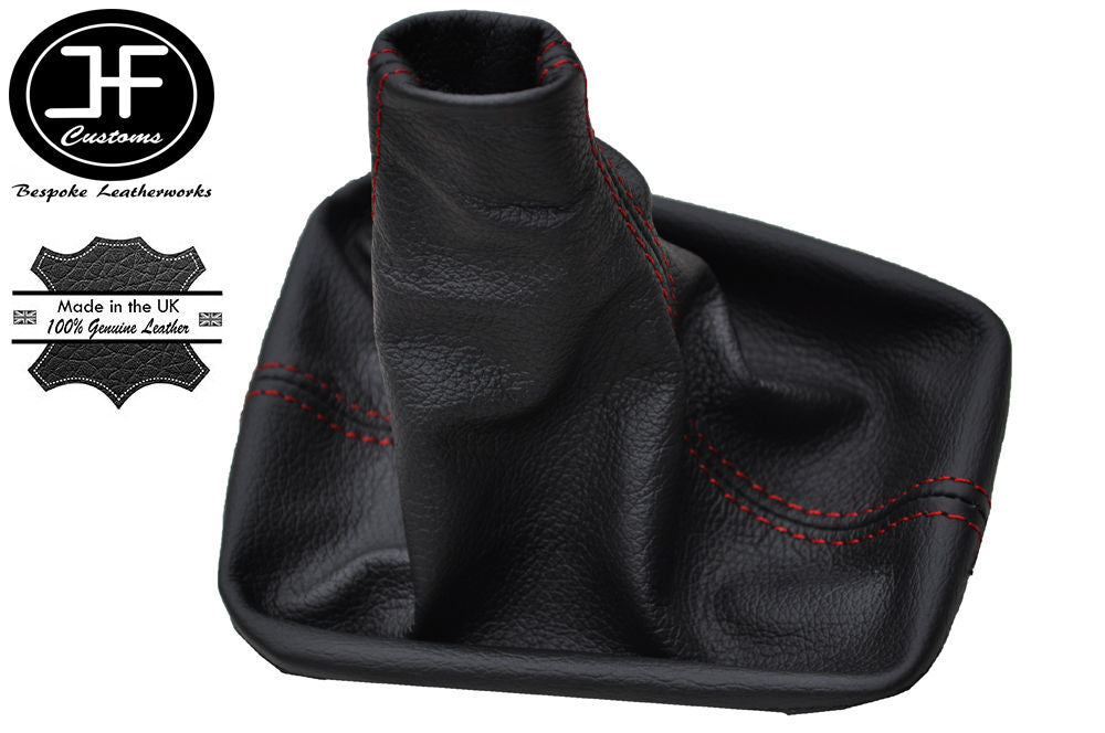 RED STITCHING MANUAL LEATHER GEAR GAITER FITS SEAT TOLEDO MK2 1999 TO 2005