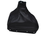 BLACK DOUBLE STITCH FITS RENAULT SCENIC MPV MK2 2003-2009 LEATHER GEAR GAITER