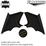 YELLOW STITCH ITALIAN LEATHER PILLAR KIT COVERS FOR BMW 3 SERIES E92 COUPE 06-13