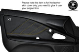 YELLOW STICH 2X DOOR CARD TRIM LEATHER & PERFORATED COVER FITS HONDA S2000 99-03