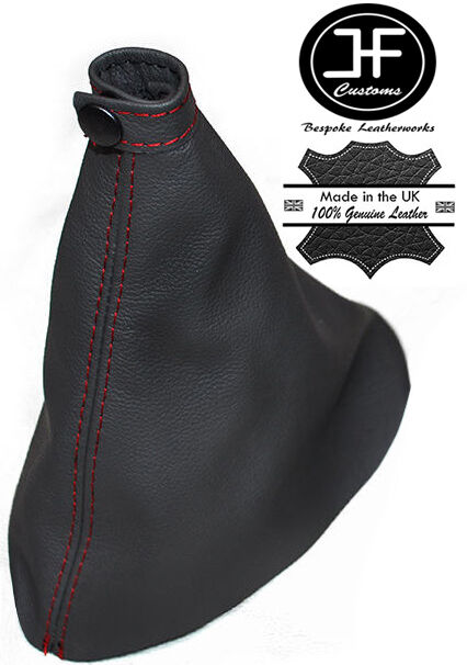 RED STICH CHARCOAL GREY LEATHER HANDBRAKE GAITER FOR RENAULT LAGUNA MK2 01-07