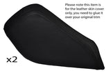 BLACK STITCH 2X LEATHER KNEE PADS SKIN COVERS FITS NISSAN 370Z Z34 2009-2015