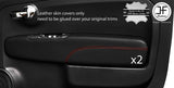 RED STITCH 2X FRONT DOOR CARD TRIM LEATHER COVERS FITS FIAT 500 07-15 STYLE 2