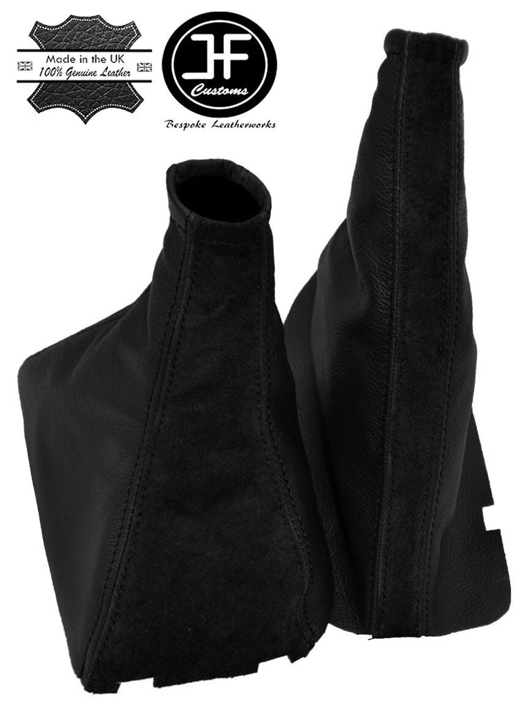 BLACK LEATHER & BLACK SUEDE GEAR & HANDBRAKE FOR VAUXHALL CORSA C COMBO 00-06