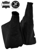 BLACK LEATHER & BLACK SUEDE GEAR & HANDBRAKE FOR VAUXHALL CORSA C COMBO 00-06