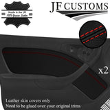 RED STITCH LEATHER 2X REAR DOOR CARD TRIM COVERS FOR SUBARU LEGACY MK2 94-99