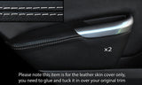WHITE STICH 2X REAR DOOR ARMREST COVER FITS VAUXHALL OPEL ASTRA J MK6 09-15 5DR