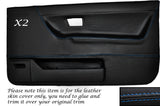 BLUE STITCH 2X FRONT DOOR CARD SKIN COVERS FITS VW GOLF MK2 JETTA 83-92 3DR