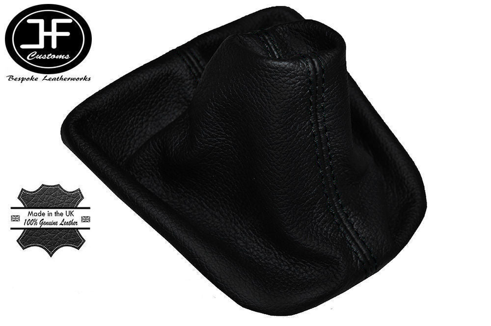 BLACK STITCHING MANUAL LEATHER GEAR GAITER FITS VW PASSAT B6 2005-2013