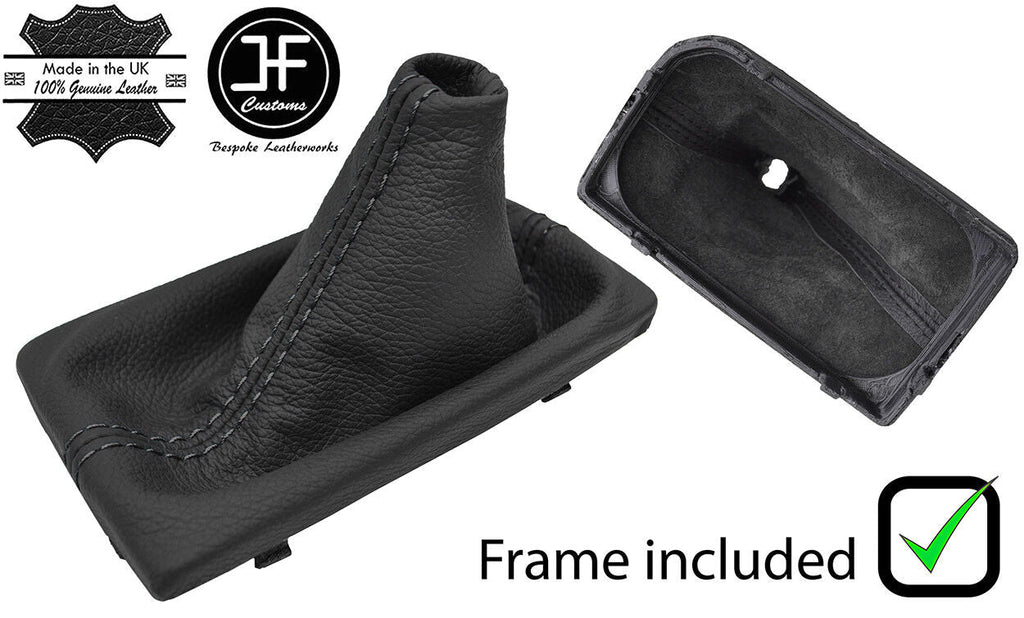 BLACK STITCH AUTO LEATHER GEAR GAITER+PLASTIC FRAME FOR HYUNDAI TUCSON 16-18