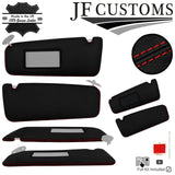 RED CROSS STITCH ITALIAN LEATHER 2X SUN VISOR COVERS FITS BMW E31 90-99