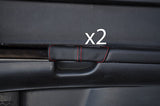 red stitch FITS VOLVO S40 04-12  2X DOOR HANDLE LEATHER COVERS CUSTOM NEW