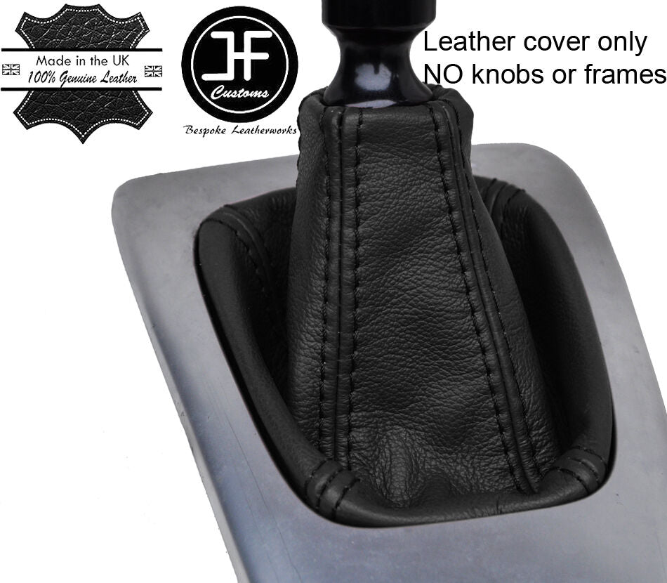 BLACK TOP GRAIN REAL LEATHER GEAR GAITER FITS SAAB 93 9-3 2003-2012 CUSTOM NEW