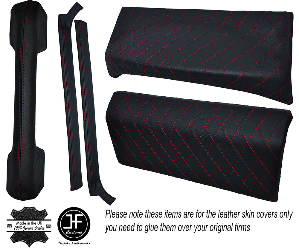 DIAMOND RED STICH 5X DASH TRIM KIT SKIN COVERS FITS LAND ROVER DEFENDER 07-14
