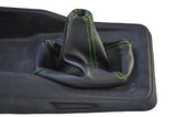 green stitch FITS VW POLO MK2 2 II 86C 86C2F 87C 81-94 LEATHER GEAR GAITER