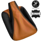 BLACK ORANGE TOP GRAIN REAL LEATHER GEAR GAITER FOR VW T4 TRANSPORTER CARAVELLE