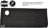 RED STITCH 2X FULL FRONT DOOR CARD LEATHER COVERS FITS FORD CORTINA MK2 COUPE