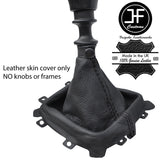 BLACK STITCHING TOP GRAIN LEATHER GEAR GAITER FITS KIA CEE'D CEED 2006-2012