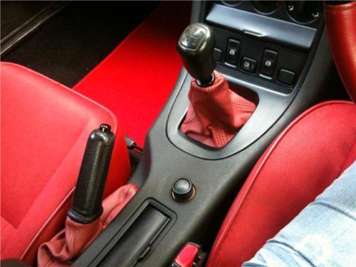 FITS MG MGF 95-00 RED LEATHER GEAR GAITER ONLY COVER CUSTOM NEW MADE IN UK