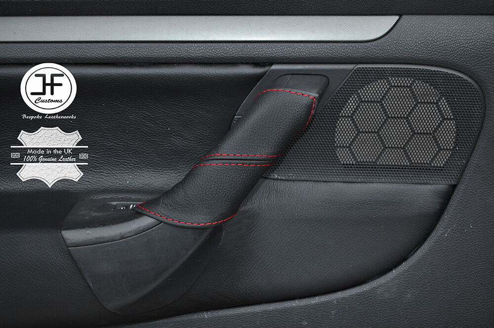 RED STITCH 1X PASSENGER DOOR HANDLE LEATHER COVER FITS VW GOLF MK5 V 04-09