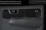 GREY STITCH 2X REAR DOOR CARD TRIM SKIN COVERS FITS TOYOTA HILUX 05-15