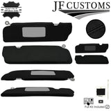 BLACK CROSS STITCH ITALIAN LEATHER 2X SUN VISOR COVERS FOR TRIUMPH TR7 76-82