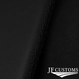 FITS MG MGB 62-80 CONVERTIBLE BLACK CROSS STITCH 2X SUN VISOR LEATHER COVERS