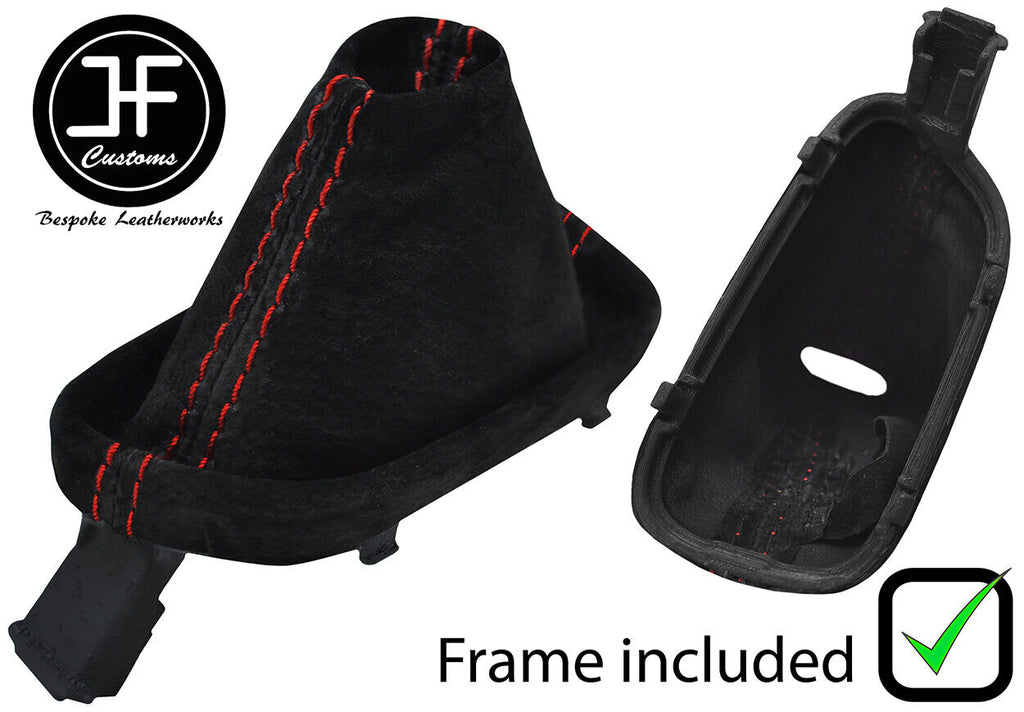 RED STITCH SUEDE AUTOMATIC GEAR + PLASTIC FRAME FOR DODGE CHALLENGER 15-18