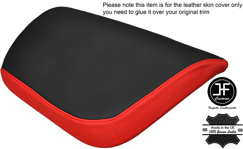 BLACK & RED LEATHER ARMREST COVER FITS CORVETTE C7 2014-2017 CUSTOM NEW