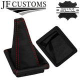 RED STITCH LEATHER GEAR GAITER + PLASTIC FRAME FITS RENAULT CLIO MK1 90-97