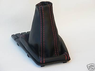 RED DOUBLE STITCH FITS VW POLO MK2 MK3 GT GTI  LEATHER GEAR GAITER CUSTOM NEW